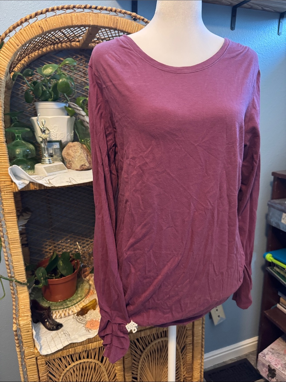 Patagonia Common Threads Initiative Womens Lt Weight Long Sleeve Pink Shirt Sz L
